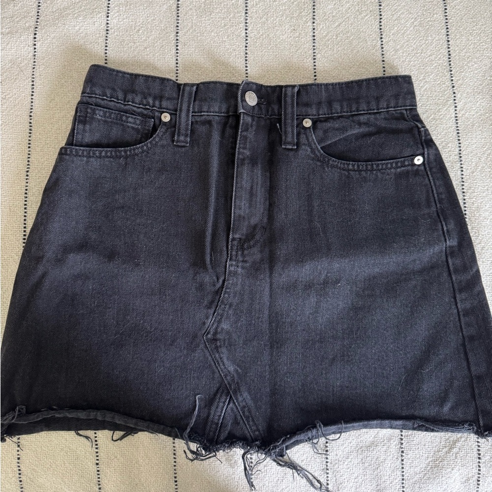Madewell Faded Black Denim Skirt